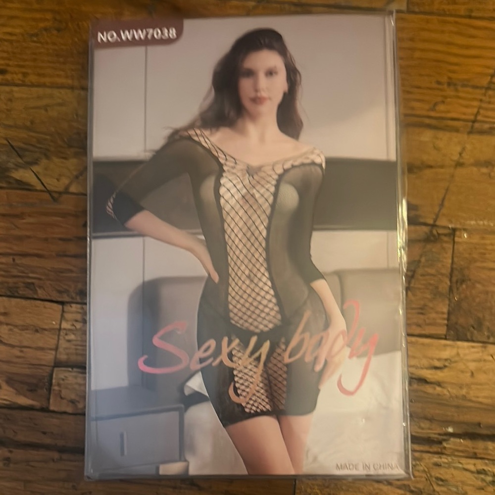Sexy Body Black Fishnet Dress